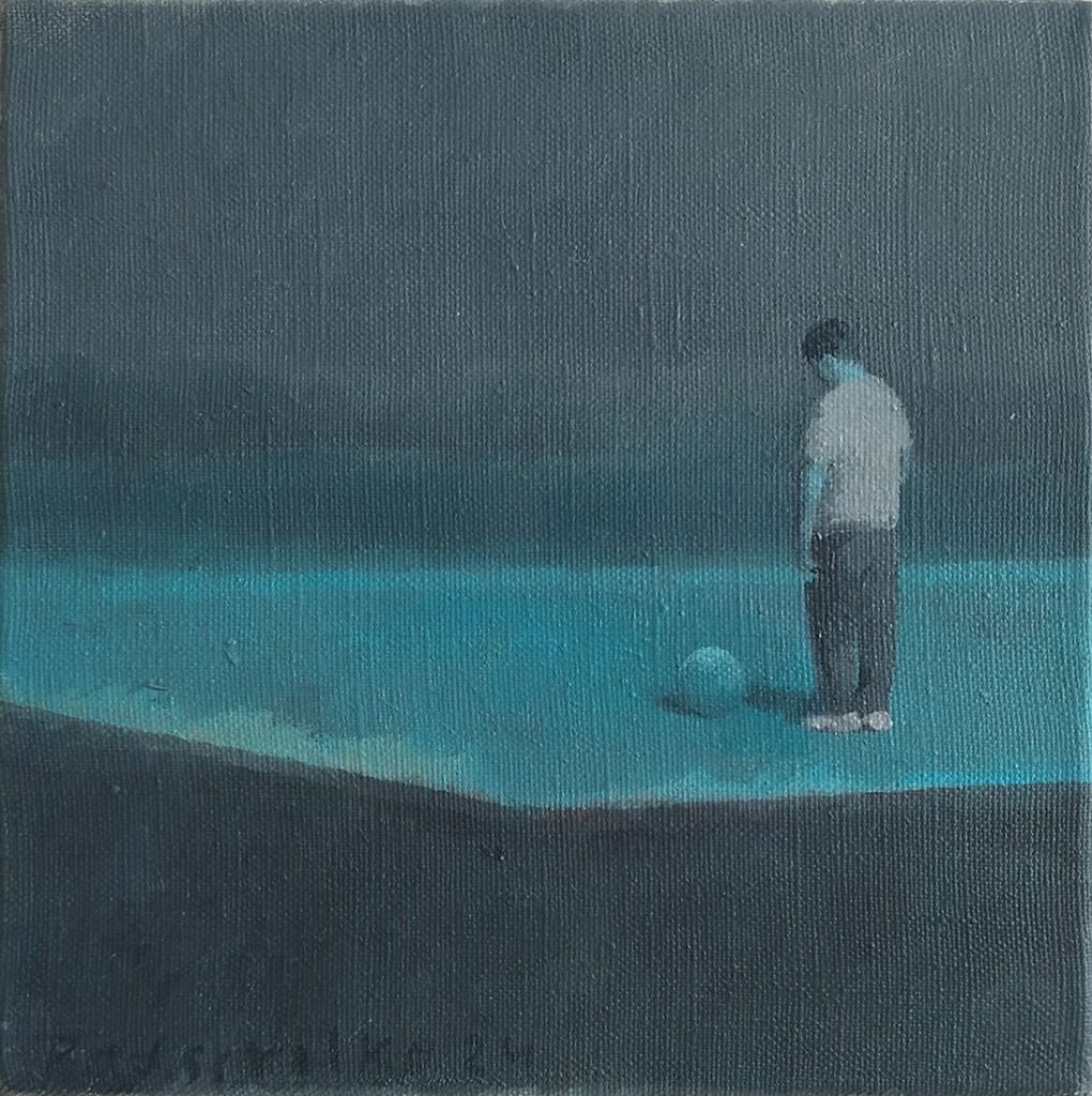 BALL GAME oil, canvas, 20 x 20 cm. 2024