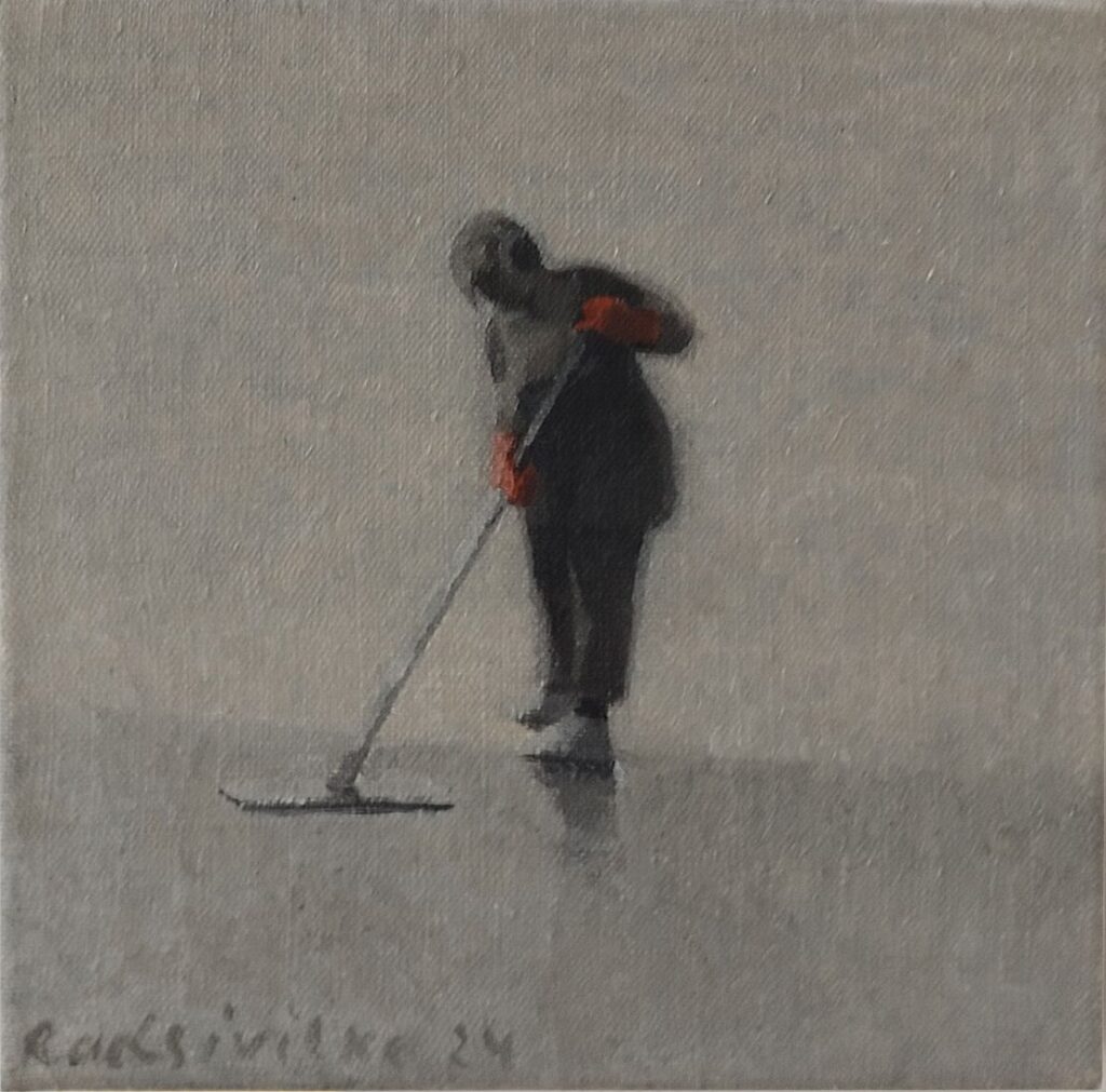 MOPPING 2 oil, canvas, 20 x 20 cm. 2024