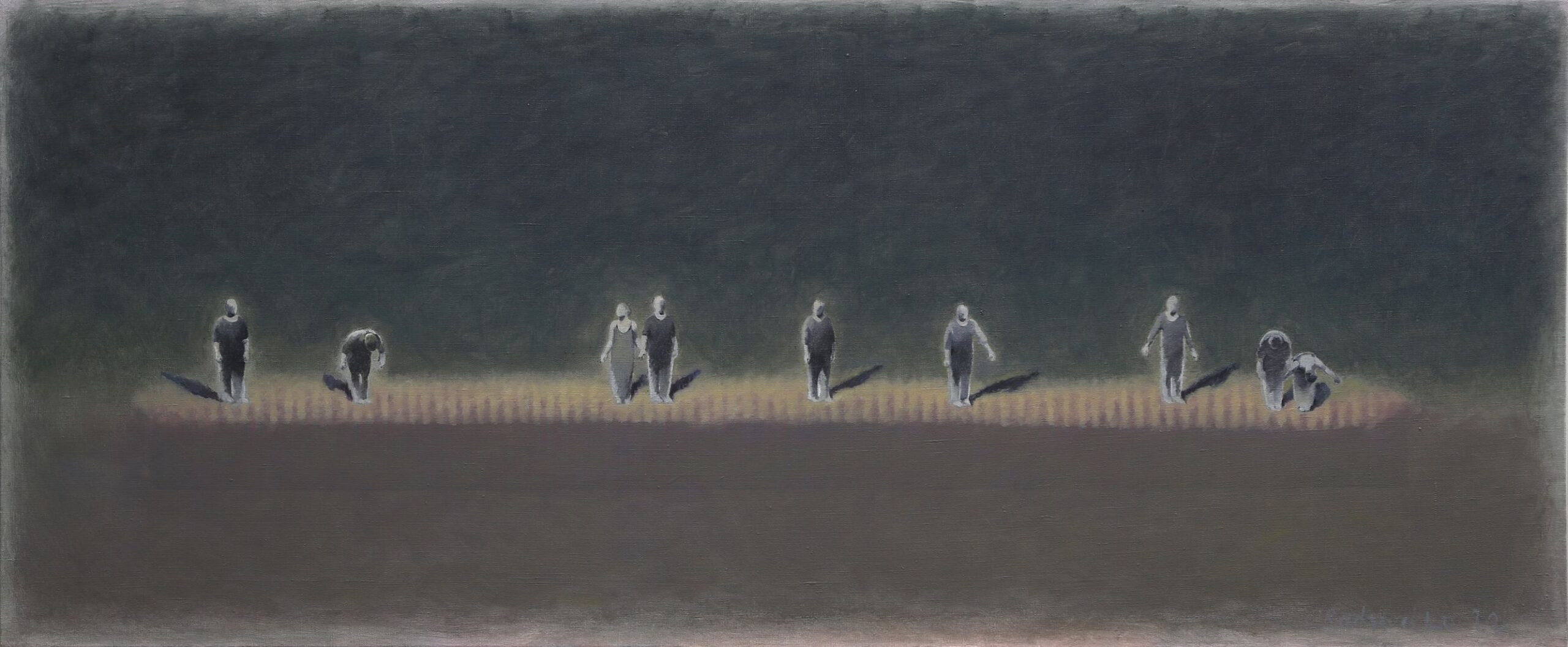MORNING SHOW  oik, canvas,  60 x 155 cm.  2022