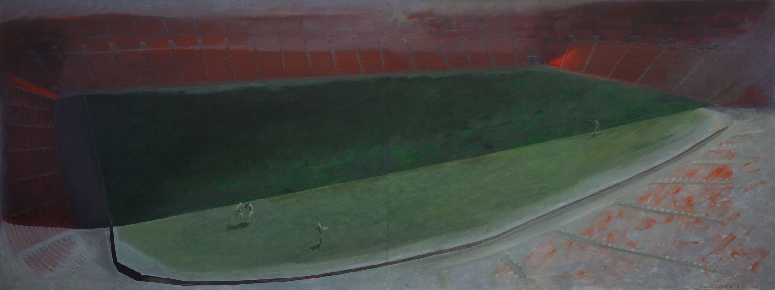 SHADOW-BOXING  oil, canvas,  150 x 4000 cm.  2022
